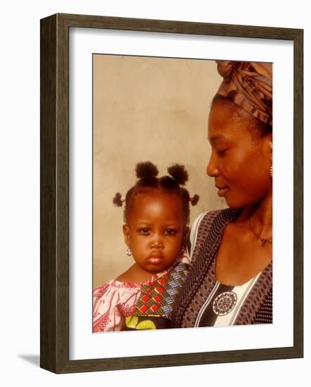 Muslim Woman with Daughter, Techiman, Brong-Ahafo Region, Dagomabaline Area, Ghana-Alison Jones-Framed Photographic Print