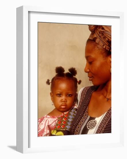 Muslim Woman with Daughter, Techiman, Brong-Ahafo Region, Dagomabaline Area, Ghana-Alison Jones-Framed Photographic Print