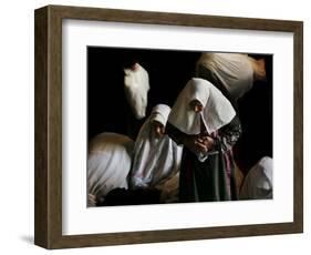 Muslim Women Worshippers Pray Inside the Golden Dome of the Rock-null-Framed Photographic Print