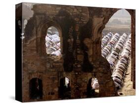 Muslims Offer Eid Prayers at the Ruins of Jami Mosque, Which was Built in 1345 AD-Manish Swarup-Stretched Canvas