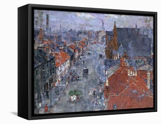 Muslin Street, Bridgeton, Glasgow-John Quinton Pringle-Framed Stretched Canvas