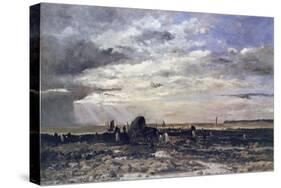 Mussel Collectors-Karl Daubigny-Stretched Canvas