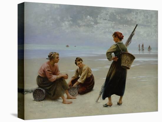 Mussel Gatherers, Brittany-August Wilhelm Nikolaus Hagborg-Stretched Canvas