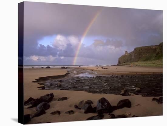 Mussenden Temple Folly and Downhill Strand, County Londonderry, Ulster, Northern Ireland-Patrick Dieudonne-Stretched Canvas