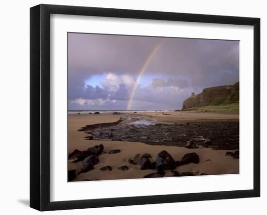 Mussenden Temple Folly and Downhill Strand, County Londonderry, Ulster, Northern Ireland-Patrick Dieudonne-Framed Photographic Print