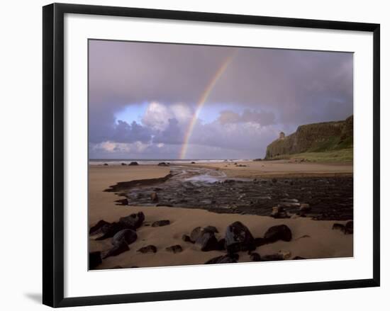 Mussenden Temple Folly and Downhill Strand, County Londonderry, Ulster, Northern Ireland-Patrick Dieudonne-Framed Photographic Print