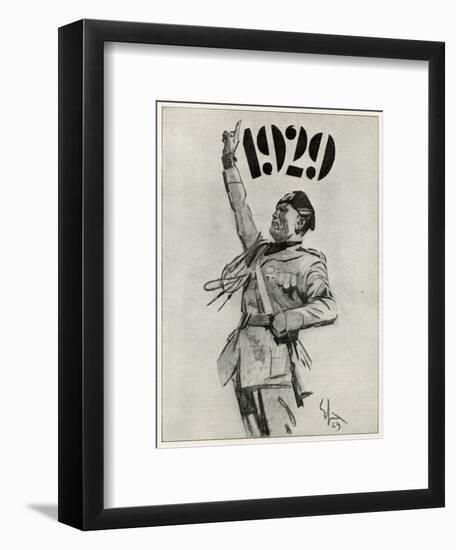 Mussolini, 1929 Poster-null-Framed Art Print