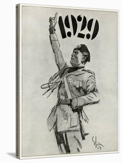 Mussolini, 1929 Poster-null-Stretched Canvas