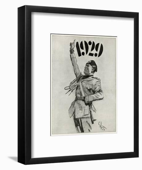 Mussolini, 1929 Poster-null-Framed Art Print