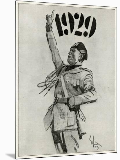 Mussolini, 1929 Poster-null-Mounted Art Print
