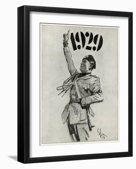 Mussolini, 1929 Poster-null-Framed Art Print