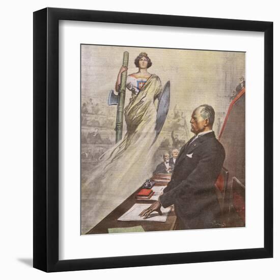 Mussolini Head of State-Vittorio Pisani-Framed Art Print