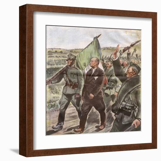 Mussolini, Infantry March-null-Framed Art Print