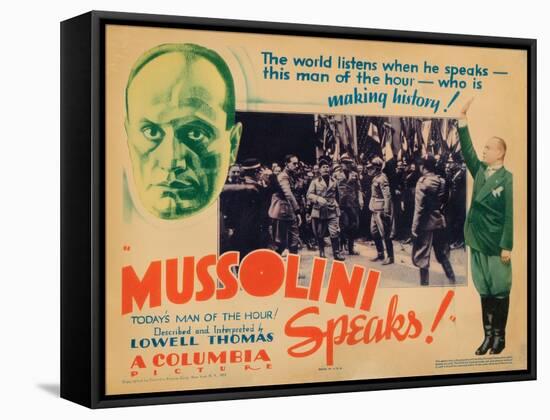Mussolini Speaks!, Benito Mussolini (Top Left, Center and Far Right), 1933-null-Framed Stretched Canvas