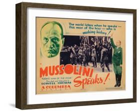 Mussolini Speaks!, Benito Mussolini (Top Left, Center and Far Right), 1933-null-Framed Art Print