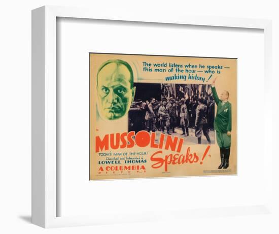 Mussolini Speaks!, Benito Mussolini (Top Left, Center and Far Right), 1933-null-Framed Art Print