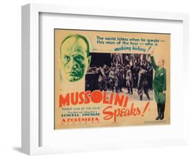 Mussolini Speaks!, Benito Mussolini (Top Left, Center and Far Right), 1933-null-Framed Art Print