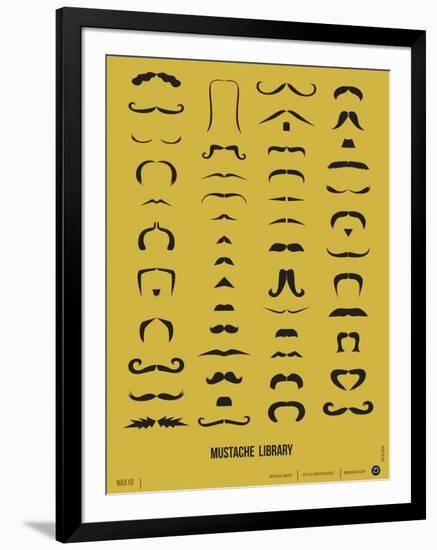 Mustache Library Poster-NaxArt-Framed Premium Giclee Print