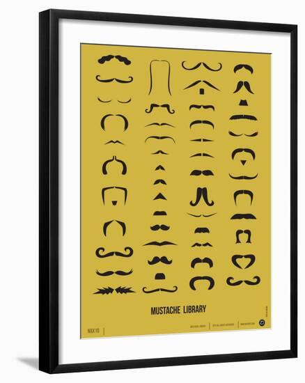 Mustache Library Poster-NaxArt-Framed Art Print