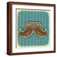 Mustaches Symbol Set On Old Paper Texture.Vintage Background-GeraKTV-Framed Art Print