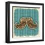 Mustaches Symbol Set On Old Paper Texture.Vintage Background-GeraKTV-Framed Art Print