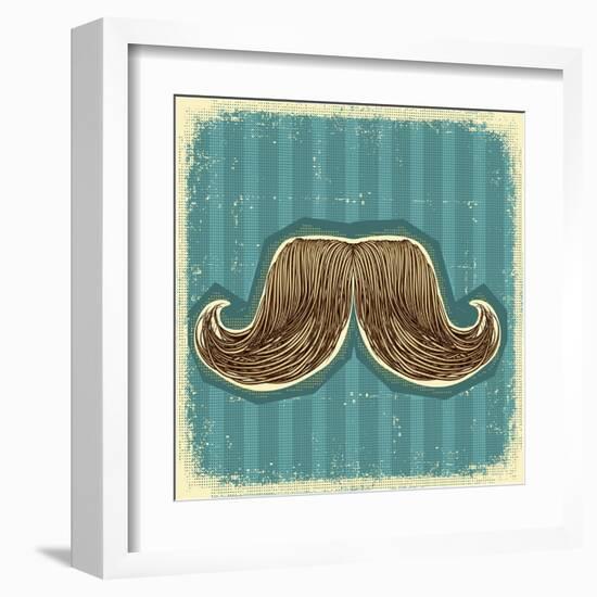 Mustaches Symbol Set On Old Paper Texture.Vintage Background-GeraKTV-Framed Art Print