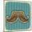 Mustaches Symbol Set On Old Paper Texture.Vintage Background-GeraKTV-Mounted Art Print