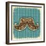 Mustaches Symbol Set On Old Paper Texture.Vintage Background-GeraKTV-Framed Art Print