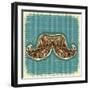 Mustaches Symbol Set On Old Paper Texture.Vintage Background-GeraKTV-Framed Art Print