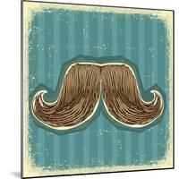 Mustaches Symbol Set On Old Paper Texture.Vintage Background-GeraKTV-Mounted Art Print