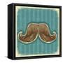 Mustaches Symbol Set On Old Paper Texture.Vintage Background-GeraKTV-Framed Stretched Canvas