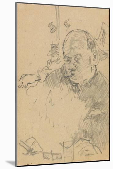 Mustachioed Man Seated, Drinking in a Bar with Two Other Men in Hats-Walter Richard Sickert-Mounted Giclee Print