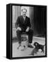 Mustafa Kemal Ataturk, President of Turkey, with His Pet Dogs, Ca. 1930-null-Framed Stretched Canvas