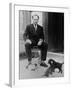 Mustafa Kemal Ataturk, President of Turkey, with His Pet Dogs, Ca. 1930-null-Framed Photo