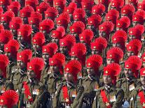 Security Personnel March at the Republic Day Parade in New Delhi, India, Friday, January 26, 2007-Mustafa Quraishi-Stretched Canvas