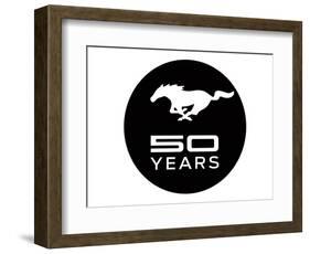 Mustang 50 Years Black Logo-null-Framed Art Print