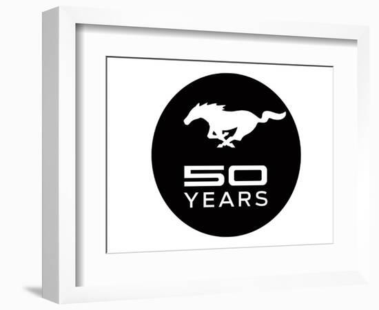 Mustang 50 Years Black Logo-null-Framed Art Print