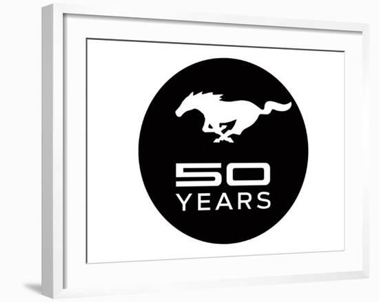 Mustang 50 Years Black Logo-null-Framed Premium Giclee Print