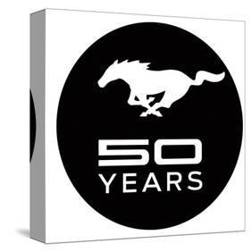 Mustang 50 Years Black Logo-null-Stretched Canvas