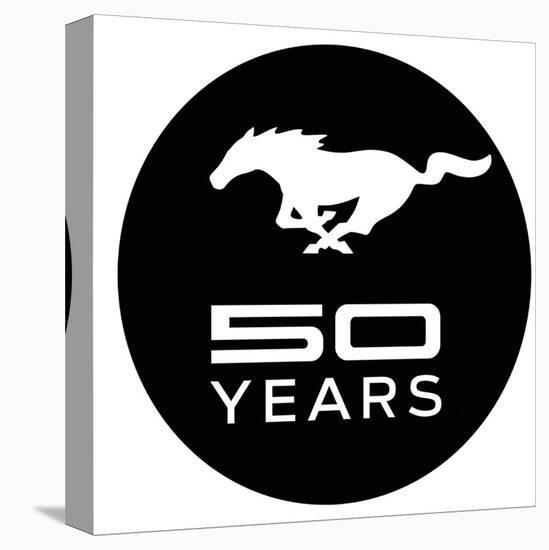 Mustang 50 Years Black Logo-null-Stretched Canvas