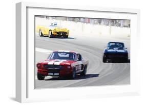 Mustang and Corvette Racing Watercolor-NaxArt-Framed Art Print