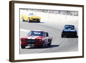 Mustang and Corvette Racing Watercolor-NaxArt-Framed Art Print