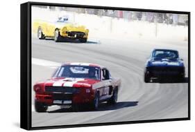 Mustang and Corvette Racing Watercolor-NaxArt-Framed Stretched Canvas