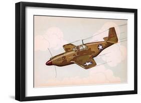 Mustang Fighter Plane-null-Framed Art Print