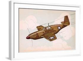 Mustang Fighter Plane-null-Framed Art Print