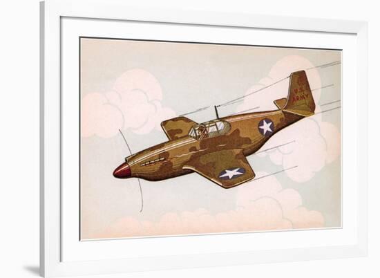 Mustang Fighter Plane-null-Framed Art Print