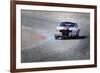 Mustang on Race Track Watercolor-NaxArt-Framed Premium Giclee Print