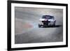 Mustang on Race Track Watercolor-NaxArt-Framed Premium Giclee Print