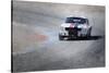 Mustang on Race Track Watercolor-NaxArt-Stretched Canvas