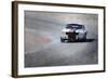 Mustang on Race Track Watercolor-NaxArt-Framed Art Print